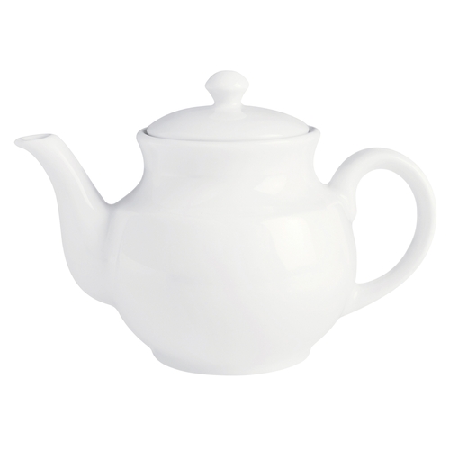 GET PA1101908306 Corona Actualite Bright White Porcelain 25 oz. Teapot-6 Each