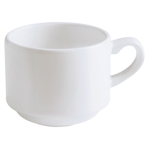 GET PA1101924324 Corona Elegance Bright White Porcelain 7.8 oz. Tea Cup-2 Doz