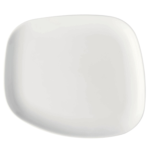 GET PA1101929424 Corona Elegance Bright White Porcelain 8" x 7" Plate - 2 Doz