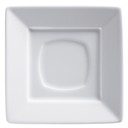 GET PA1101970324 Corona Zen Bright White Porcelain 5.5" Square Saucer - 2 Doz