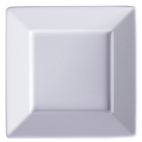 GET PA1101972424 Corona Zen Bright White Porcelain 10.6" Square Plate - 2 Doz
