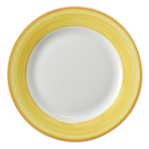 GET PA1600902024 Corona Calypso Yellow Porcelain 8" dia. Plate - 2 Doz