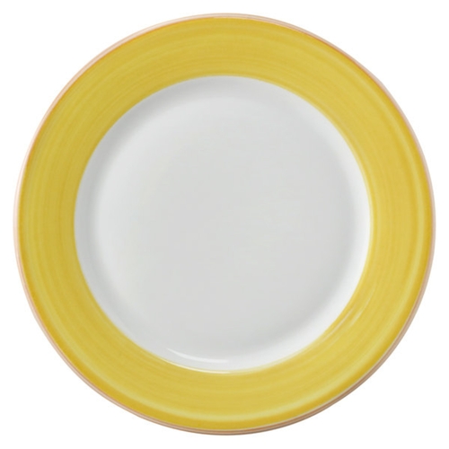 GET PA1600902324 Corona Calypso Yellow Porcelain 9" dia. Plate - 2 Doz
