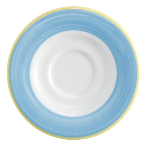 GET PA1601900124 Corona Calypso Blue Porcelain 5" dia. Coffee Saucer - 2 Doz