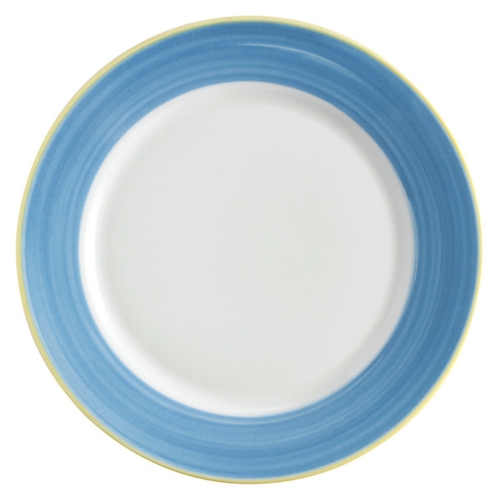 GET PA1601902324 Corona Calypso Blue Porcelain 9" dia. Rolled Edge Plate