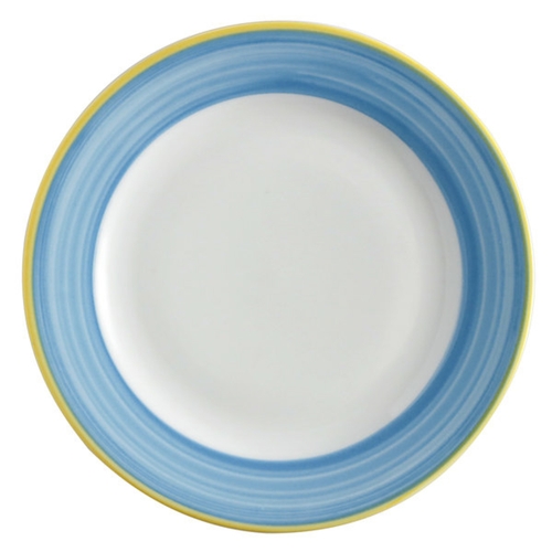 GET PA1601902524 Corona Calypso Blue Porcelain 10" dia. Rolled Edge Plate