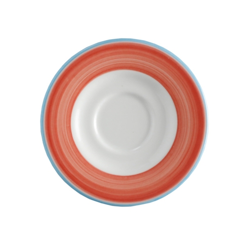 GET PA1602900124 Corona Calypso Coral Porcelain 5" dia. Coffee Saucer - 2 Doz