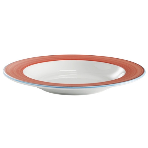 GET PA1602903912 Corona Calypso Coral Porcelain 18.8 oz. Rimmed Pasta Bowl
