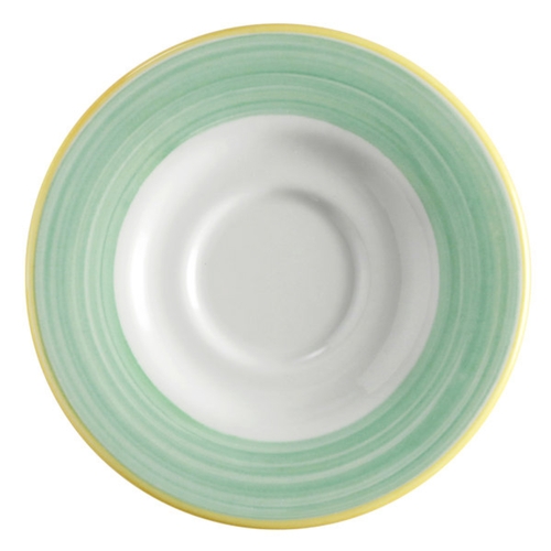 GET PA1603900324 Corona Calypso Green Porcelain 6.5" dia. Tea Saucer - 2 Doz