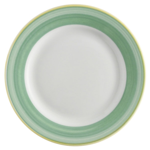 GET PA1603901424 Corona Calypso Green Porcelain 6.5" dia. Rolled Edge Plate