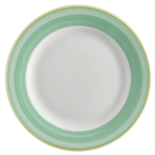 GET PA1603902024 Corona Calypso Green Porcelain 8" dia. Rolled Edge Plate
