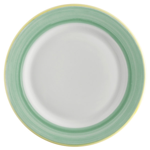 GET PA1603902324 Corona Calypso Green Porcelain 9" dia. Rolled Edge Plate