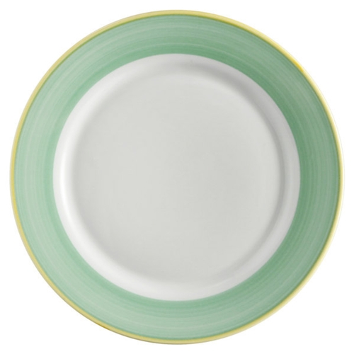 GET PA1603902524 Corona Calypso Green Porcelain 10" dia. Rolled Edge Plate