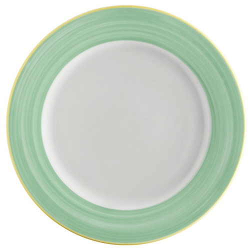 GET PA1603902912 Corona Calypso Green Porcelain 12.25" dia. Rolled Edge Plate