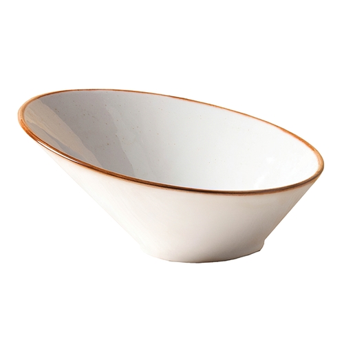 GET PA1605807506 Corona Artisan Beige Porcelain 28.7 oz. Slanted Bowl- 6 Each