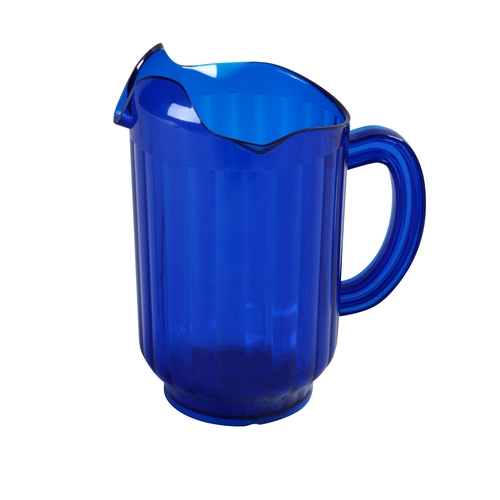 Yanco China PC-060B Plastic Blue 60 oz. Pitcher w/ 3 Spouts - 1 Doz