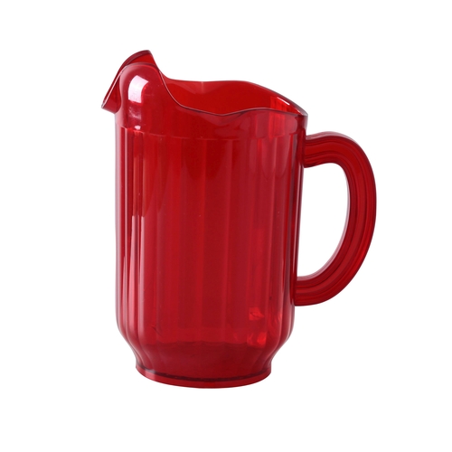 Yanco China PC-060R Plastic Red 60 oz. Pitcher w/ 3 Spouts - 1 Doz