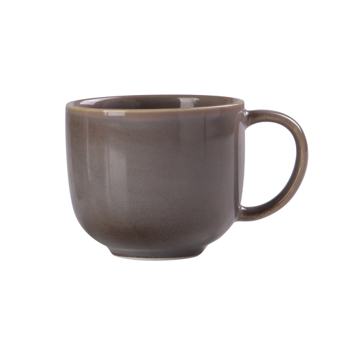 Yanco China PK-001 Peocock Grey Porcelain 8 oz. Coffee Cup w/ Handle - 3 Doz