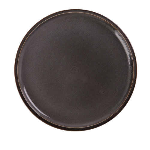 Yanco China PK-212 Peocock Grey Porcelain 12" dia. Rolled Edge Plate - 1 Doz
