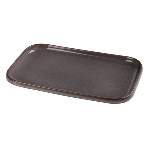 Yanco China PK-512 Peocock Grey Porcelain 12" x 7.5" Sushi Plate - 1 Doz