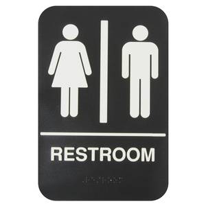 Thunder Group PLIS6953BK 6" x 9" "Restroom" Information Symbol Sign w/ Braille