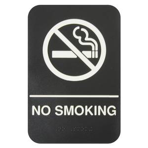 Thunder Group PLIS6955BK 6"X9" "No Smoking" Information Symbol Sign w/ Braille