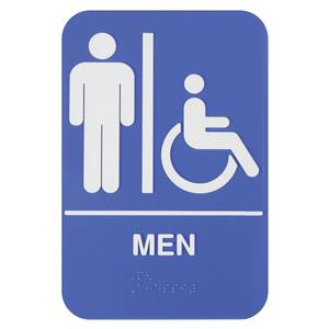 Thunder Group PLIS6958BL 6"x9" "Men/Accessible" Information Symbol Sign w/ Braille
