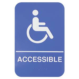 Thunder Group PLIS6959BL 6" x 9" "Accessible" Information Sign w/ Braille