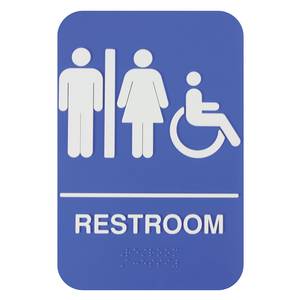 Thunder Group PLIS6960BL 6" x 9" "Restroom/Accessible" Information Sign w/ Braille