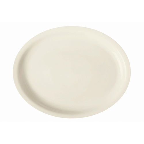 GET PP1100737624 Corona Americana Off White Porcelain 7.5" x 5" Oval Platter