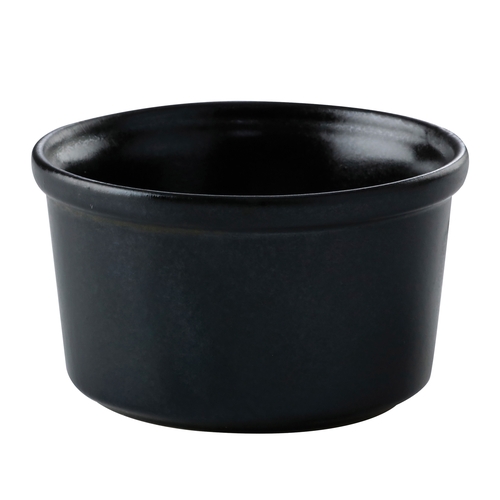 GET PP1941807324 Corona Cosmos Pluto Black Porcelain 6.4 oz. Ramekin - 2 Doz