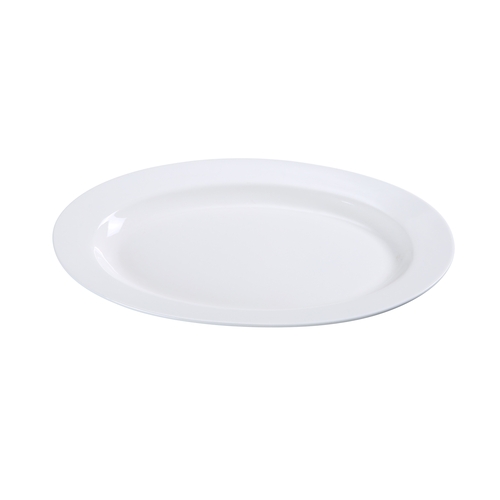 Yanco China PS-12 Piscataway White Porcelain 10.5" x 7.25" Oval Platter- 2 Doz