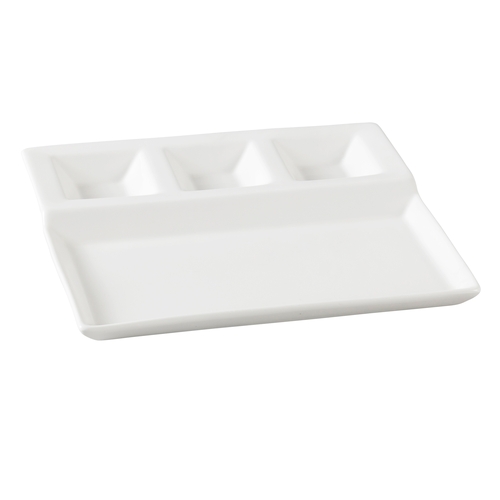 Yanco China PS-2010 Piscataway White Porcelain 10.25" x 8.75" Rectangular Plate