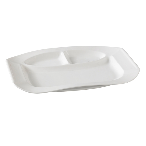 Yanco China PS-2012 Piscataway White Porcelain 12" x 8.5" Rectangular Plate