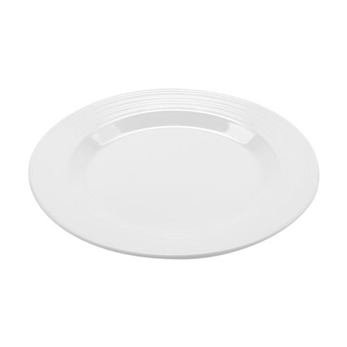 GET PT-10-MN-W Minski White Melamine 10.5" dia. Textured Rim Plate - 1 Doz