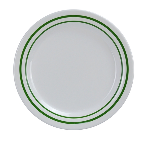 Yanco China PT-110 Pine Tree Green/Beige Melamine 10" dia. Dinner Plate - 2 Doz