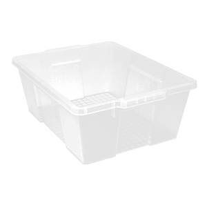 Quantum Food Service LC191507CL 21x15-7/8x7-3/4 Polypropylene Stackable Latch Container