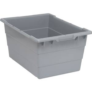 Quantum Food Service TUB2417-12GY 23-3/4x17-1/4x12 Gray Polypropylene Cross Stack Tub 6 Pack