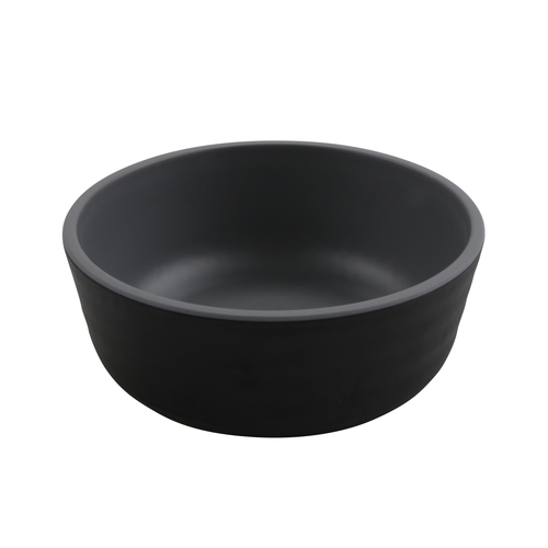 GET RB-15-GRM/BKM Roca Gray/Black Melamine 15 oz. Soup Bowl - 2 Doz