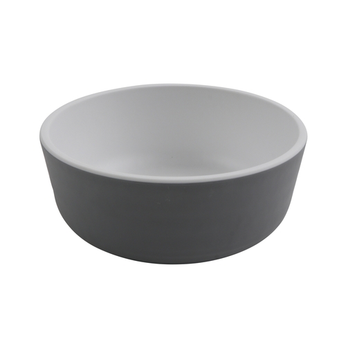 GET RB-15-WM/GRM Roca Glazed White/Gray Melamine 15 oz.Soup Bowl - 2 Doz