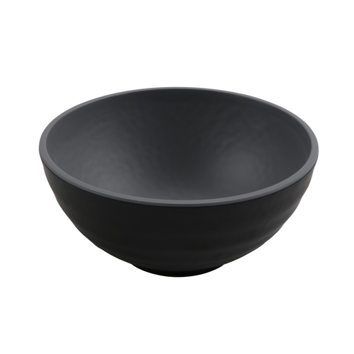 GET RB-70-GRM/BKM Roca Gray/Black Melamine 32 oz. Ramen Bowl - 1 Doz