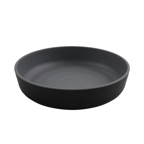 GET RB-9-GRM/BKM Roca Low Street Gray/Black Melamine 42 oz. Bowl - 1 Doz