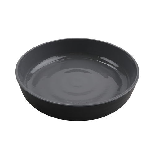 GET RB-9-GRS/BKM Roca Glazed Low Street Gray/Black Melamine 42 oz. Bowl-1 Doz