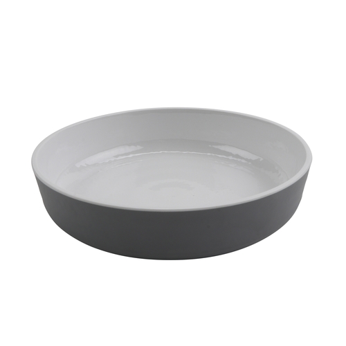 GET RB-9-WS/GRM Roca Glazed Low Street White/Gray Melamine 42 oz. Bowl-1 Doz