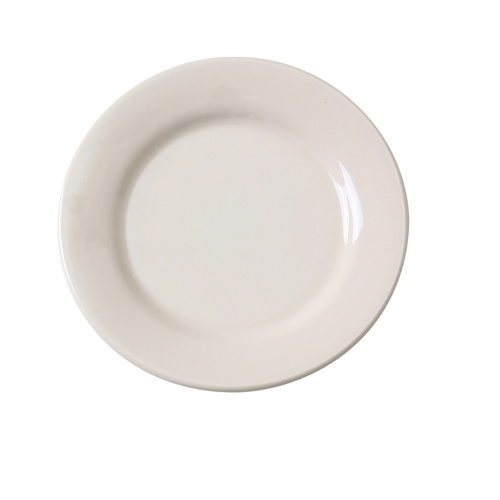 Yanco China RE-5 Recovery American White Porcelain 5.5" dia. Wide Rim Plate