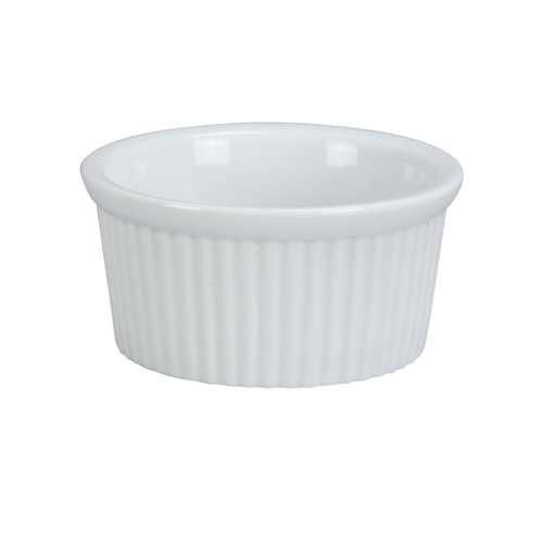 Yanco China RK-104 Accessories White Porcelain 4 oz. Fluted Ramekin - 4 Doz