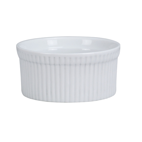 Yanco China RK-108 Accessories White Porcelain 8 oz. Fluted Ramekin - 3 Doz