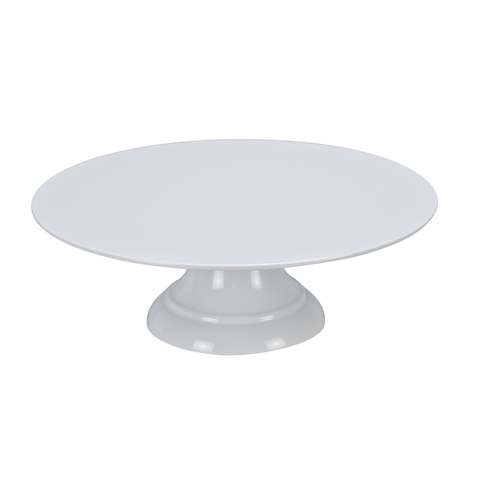 Yanco China RM-0012 Rome White Melamine 12" dia. x 4.1"H Cake Stand - 6 Each