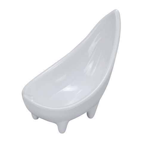 Yanco China RM-065 Rome White Melamine 3 oz. 6"L Oval Sauce Dish - 6 Doz