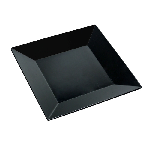 Yanco China RM-108BK Rome Black Melamine 8" x 8" Square Plate - 4 Doz